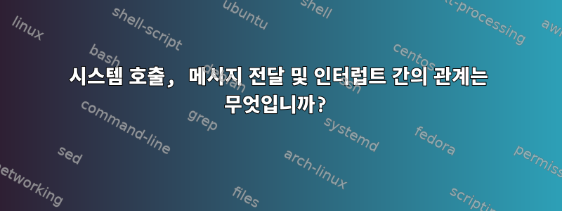 시스템 호출, 메시지 전달 및 인터럽트 간의 관계는 무엇입니까?