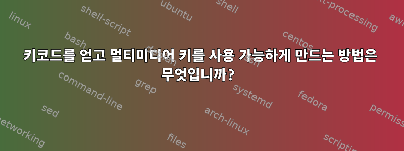 키코드를 얻고 멀티미디어 키를 사용 가능하게 만드는 방법은 무엇입니까?