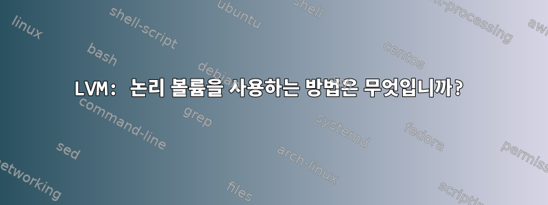 LVM: 논리 볼륨을 사용하는 방법은 무엇입니까?