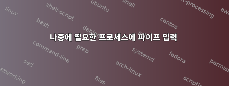 나중에 필요한 프로세스에 파이프 입력