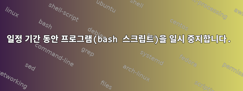 일정 기간 동안 프로그램(bash 스크립트)을 일시 중지합니다.