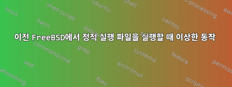 이전 FreeBSD에서 정적 실행 파일을 실행할 때 이상한 동작