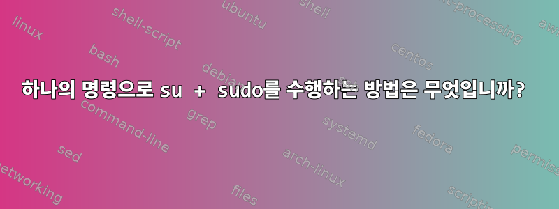 하나의 명령으로 su + sudo를 수행하는 방법은 무엇입니까?