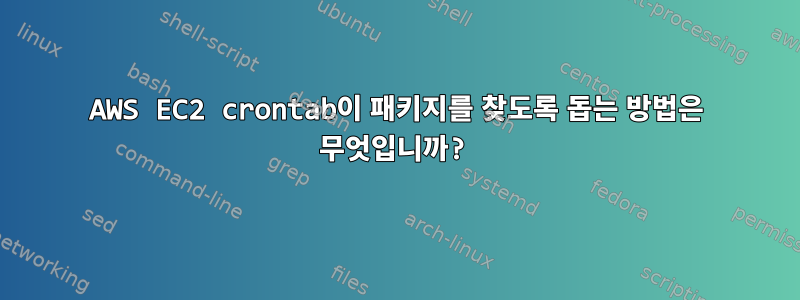 AWS EC2 crontab이 패키지를 찾도록 돕는 방법은 무엇입니까?