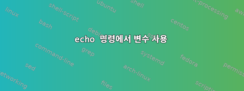 echo 명령에서 변수 사용