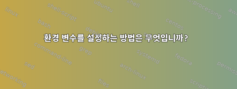 환경 변수를 설정하는 방법은 무엇입니까?