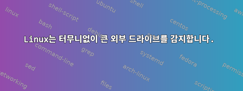 Linux는 터무니없이 큰 외부 드라이브를 감지합니다.