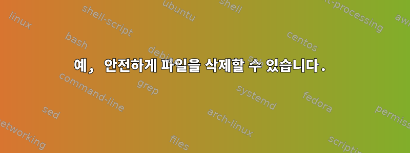 예, 안전하게 파일을 삭제할 수 있습니다.