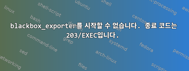 blackbox_exporter를 시작할 수 없습니다. 종료 코드는 203/EXEC입니다.