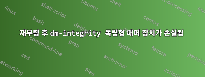 재부팅 후 dm-integrity 독립형 매퍼 장치가 손실됨