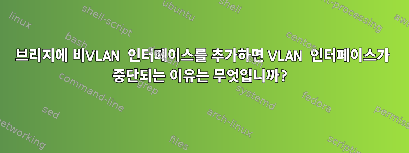 브리지에 비VLAN 인터페이스를 추가하면 VLAN 인터페이스가 중단되는 이유는 무엇입니까?