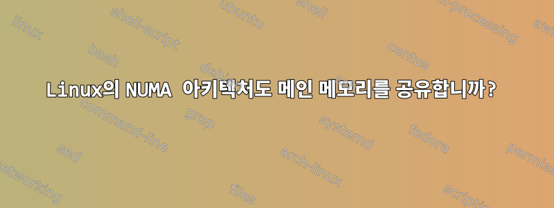 Linux의 NUMA 아키텍처도 메인 메모리를 공유합니까?