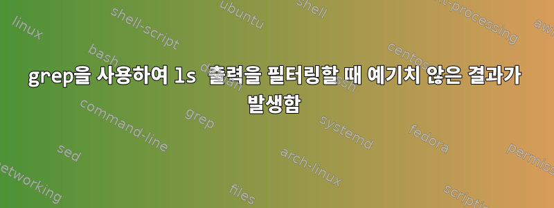 grep을 사용하여 ls 출력을 필터링할 때 예기치 않은 결과가 발생함