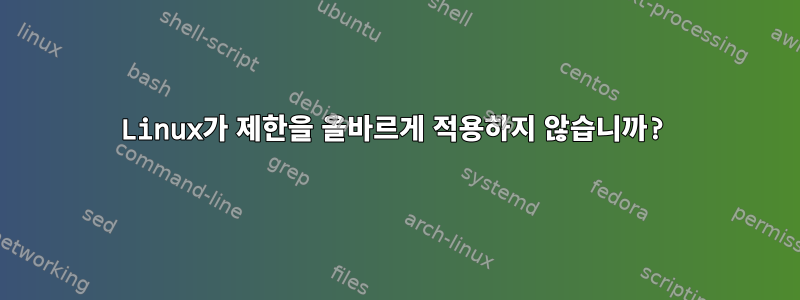 Linux가 제한을 올바르게 적용하지 않습니까?