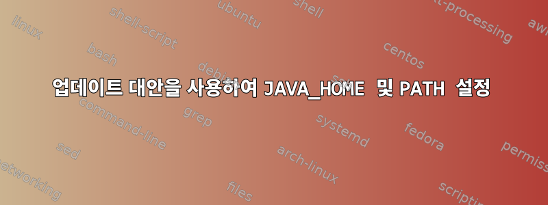 업데이트 대안을 사용하여 JAVA_HOME 및 PATH 설정