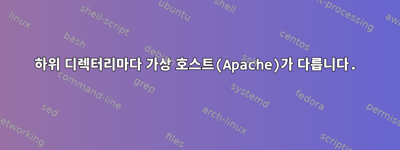 하위 디렉터리마다 가상 호스트(Apache)가 다릅니다.