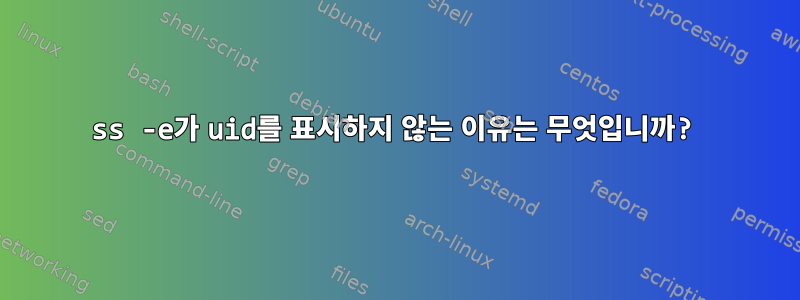 ss -e가 uid를 표시하지 않는 이유는 무엇입니까?