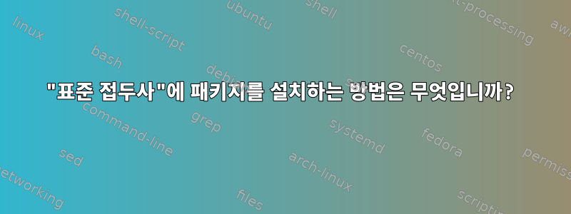 "표준 접두사"에 패키지를 설치하는 방법은 무엇입니까?