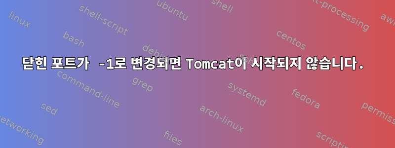 닫힌 포트가 -1로 변경되면 Tomcat이 시작되지 않습니다.