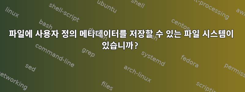 파일에 사용자 정의 메타데이터를 저장할 수 있는 파일 시스템이 있습니까?