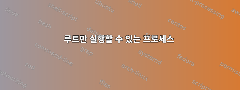 루트만 실행할 수 있는 프로세스