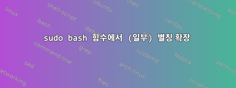 sudo bash 함수에서 (일부) 별칭 확장