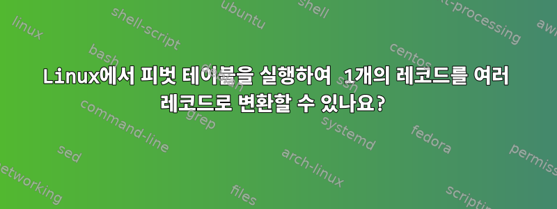 Linux에서 피벗 테이블을 실행하여 1개의 레코드를 여러 레코드로 변환할 수 있나요?