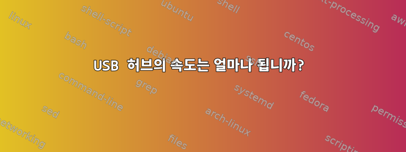 USB 허브의 속도는 얼마나 됩니까?