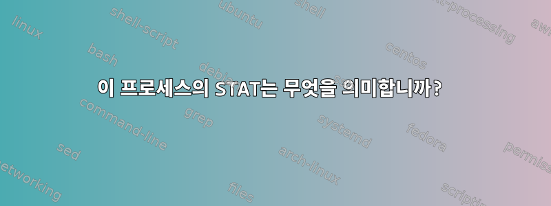 이 프로세스의 STAT는 무엇을 의미합니까?