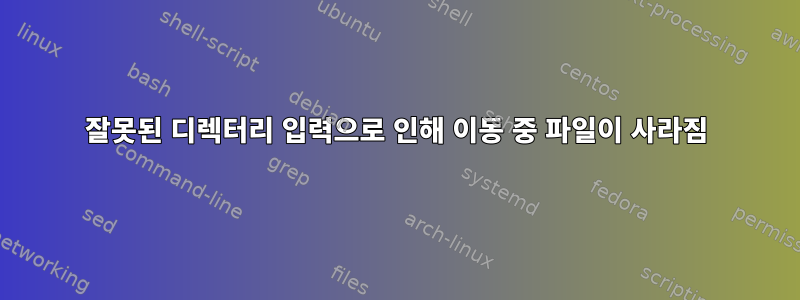 잘못된 디렉터리 입력으로 인해 이동 중 파일이 사라짐