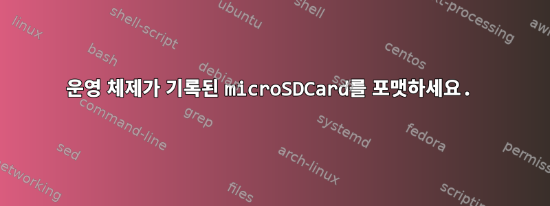 운영 체제가 기록된 microSDCard를 포맷하세요.