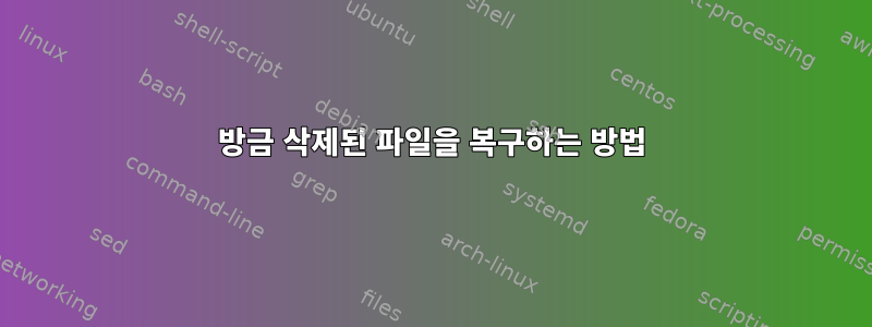 방금 삭제된 파일을 복구하는 방법