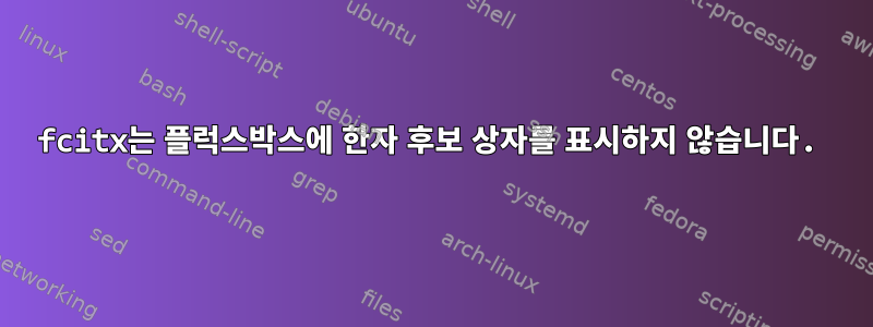 fcitx는 플럭스박스에 한자 후보 상자를 표시하지 않습니다.