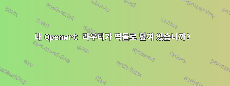 내 Openwrt 라우터가 벽돌로 덮여 있습니까?