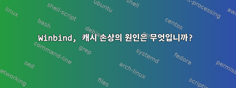 Winbind, 캐시 손상의 원인은 무엇입니까?