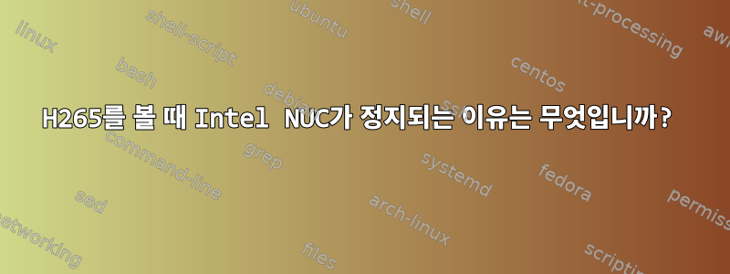 H265를 볼 때 Intel NUC가 정지되는 이유는 무엇입니까?