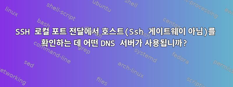 SSH 로컬 포트 ​​전달에서 호스트(Ssh 게이트웨이 아님)를 확인하는 데 어떤 DNS 서버가 사용됩니까?