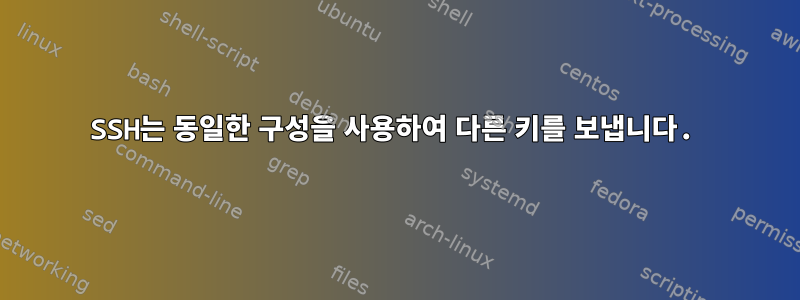 SSH는 동일한 구성을 사용하여 다른 키를 보냅니다.