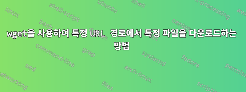 wget을 사용하여 특정 URL 경로에서 특정 파일을 다운로드하는 방법