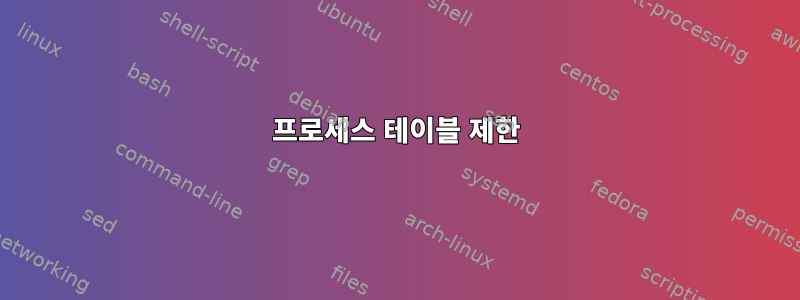 프로세스 테이블 제한