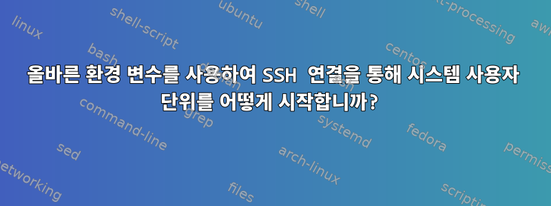 올바른 환경 변수를 사용하여 SSH 연결을 통해 시스템 사용자 단위를 어떻게 시작합니까?