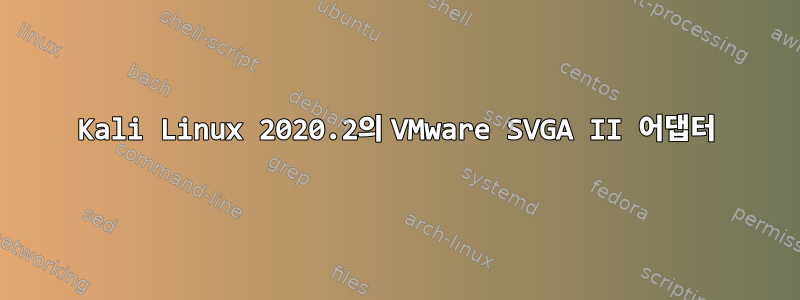 Kali Linux 2020.2의 VMware SVGA II 어댑터