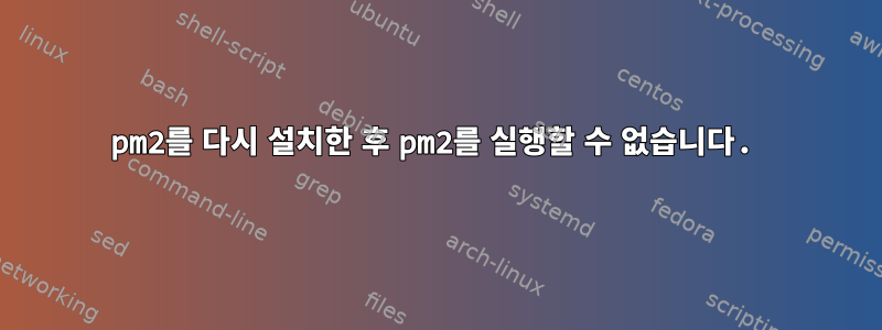 pm2를 다시 설치한 후 pm2를 실행할 수 없습니다.