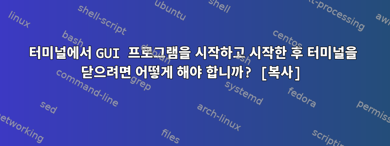 터미널에서 GUI 프로그램을 시작하고 시작한 후 터미널을 닫으려면 어떻게 해야 합니까? [복사]