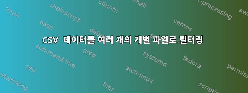 CSV 데이터를 여러 개의 개별 파일로 필터링