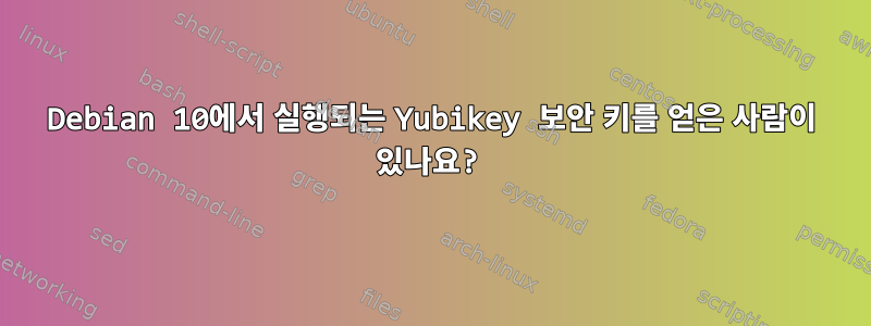 Debian 10에서 실행되는 Yubikey 보안 키를 얻은 사람이 있나요?