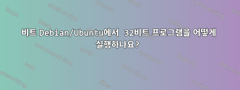 64비트 Debian/Ubuntu에서 32비트 프로그램을 어떻게 실행하나요?