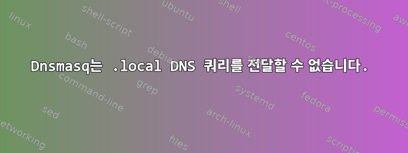 Dnsmasq는 .local DNS 쿼리를 전달할 수 없습니다.