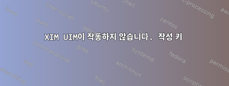 XIM UIM이 작동하지 않습니다. 작성 키