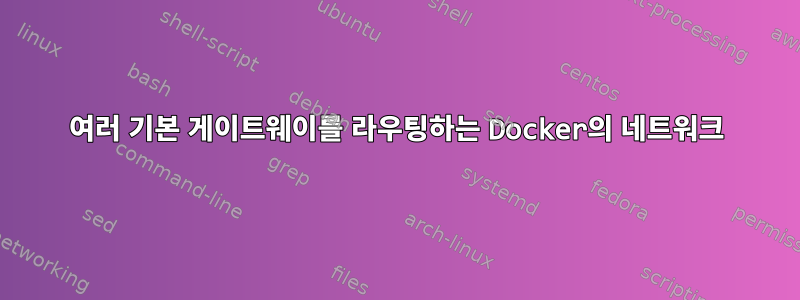 여러 기본 게이트웨이를 라우팅하는 Docker의 네트워크